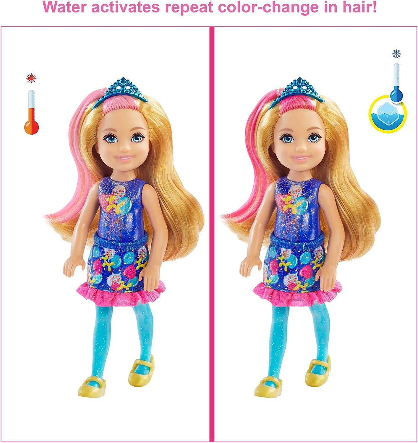 Barbie Chelsea Color Reveal Doll with 6 Surprises: 4 Bags Contain Skir –  Vicos Toys